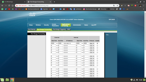 Primeiramente, é necessário liberar as portas nas configurações de seu roteador e firewall.